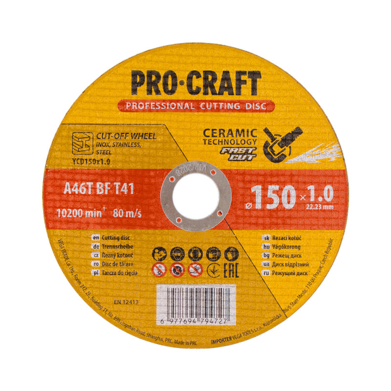 Rezný kotúč Procraft s keramickým zrnom YСD150x1.0