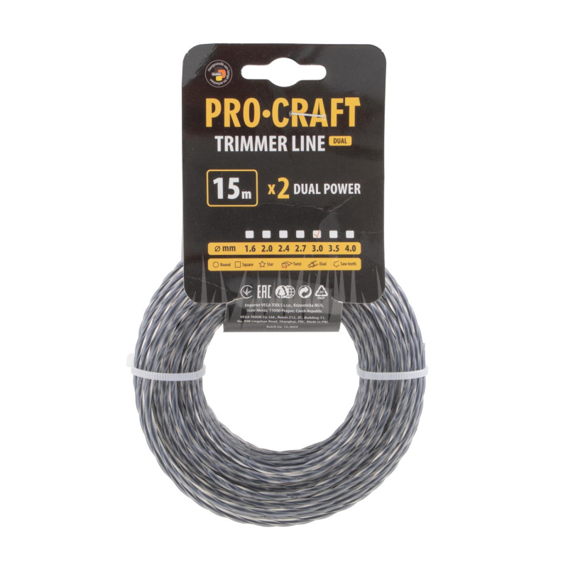 Rezacia struna (s výstužou) (3 mm) (15 m) špirála PROCRAFT