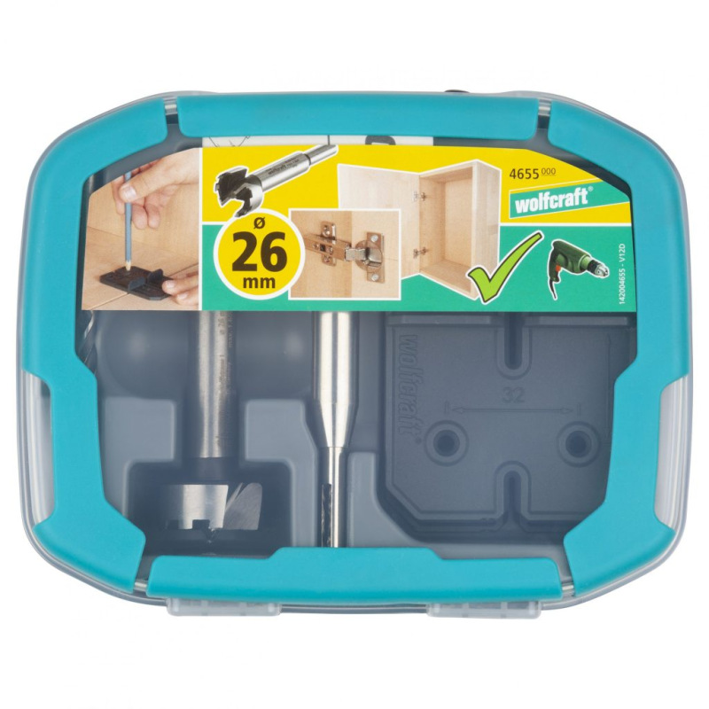 Wolfcraft Sada na vŕtanie kovania NK závesov ø 26mm, wolfcraft 4655000 6