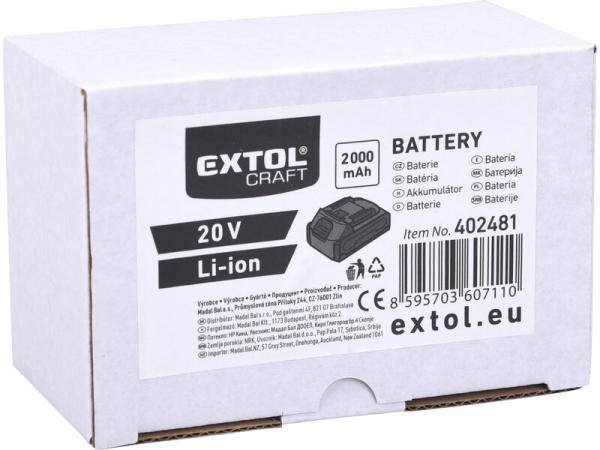 EXTOL CRAFT Akumulátor 20V 2Ah 402481 pre 40245X 2