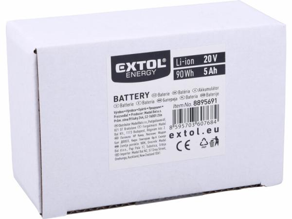 EXTOL PREMIUM Akumulátor 20V/5Ah 8895691 pre 8895650, 8895651 1