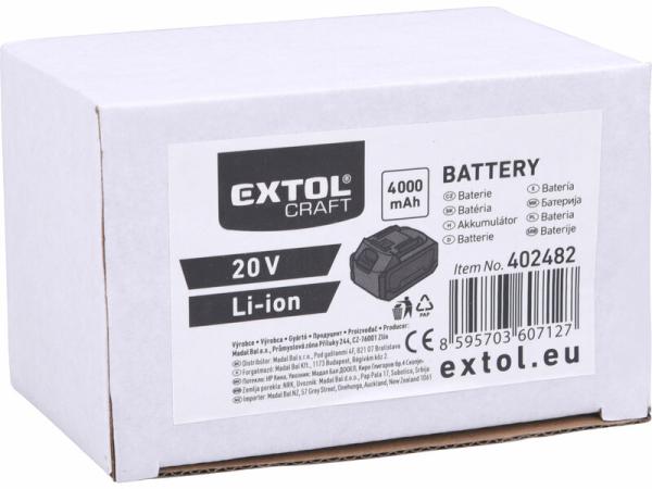 EXTOL CRAFT Akumulátor 20V 4Ah 402482 pre 40245X 1