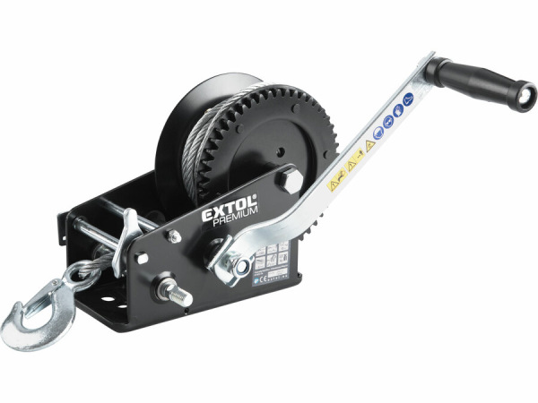 EXTOL PREMIUM Navijak lanový ručný obojsmerný, 1350kg, 2 rýchlosti, lano Ø6mmx10m 8861305