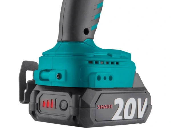 EXTOL INDUSTRIAL SET Aku vŕtačka s príklepom/uhlová brúska 125 Share20V, 2x 2Ah,8791804-41 10