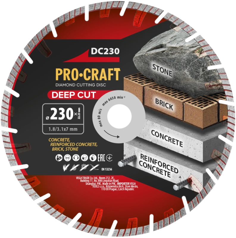 Diamantový rezný kotúč Deep Cut Procraft DC230