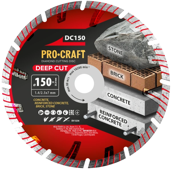 Diamantový rezný kotúč Deep Cut Procraft DC150