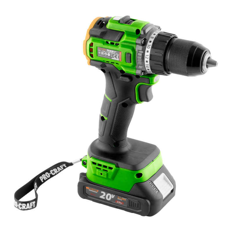 PROCRAFT Aku vŕtací skrutkovač 20V PA18LiH so sadou bitov SPA18LiH-1B-C/BS-37 9