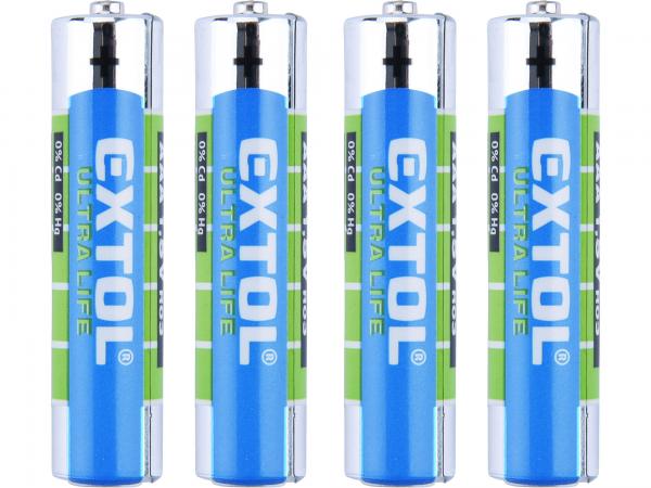 EXTOL Batéria zink-chloridová 4ks, 1,5V, typ AAA 42000