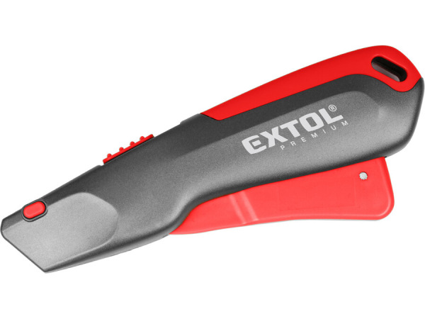 EXTOL PREMIUM Nôž univerzálny s bezpečnostným zasúvaním, aretácia, SK5 čepeľ 8855003