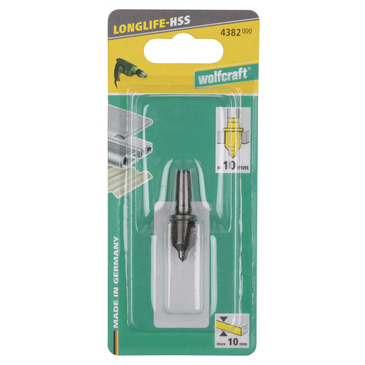 Wolfcraft Záhlbník HSS do kovu s dorazom ø 10mm a šesťhrannou stopkou, wolfcraft 4382000 2