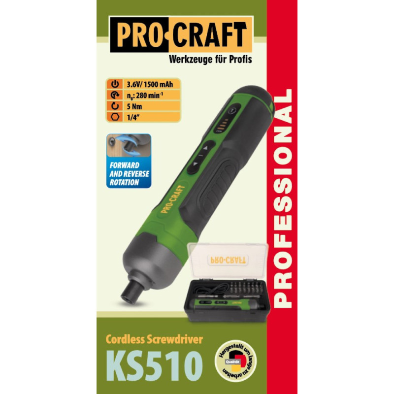 Aku skrutkovač Procraft KS510