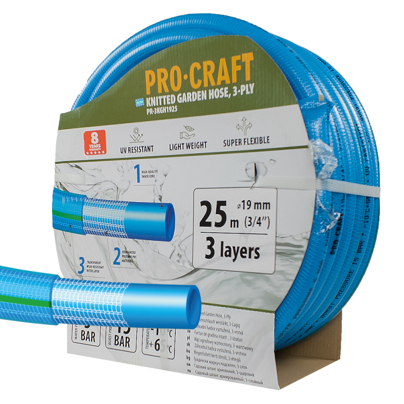 Záhradná hadica Procraft PR-3KGH1925 3-vrstvová, 3/4" 25 m