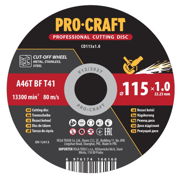Rezný kotúč Procraft CD115x1,0