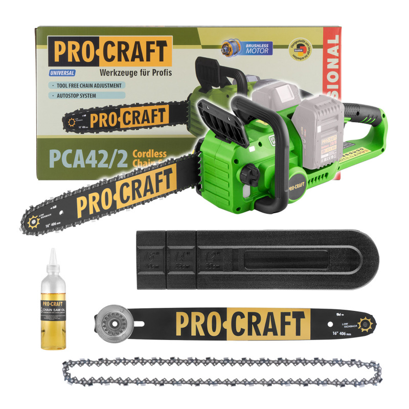 PROCRAFT Akumulátorová reťazová píla 40V 406mm (bez akumulátora a nabíjačky) PCA42/2