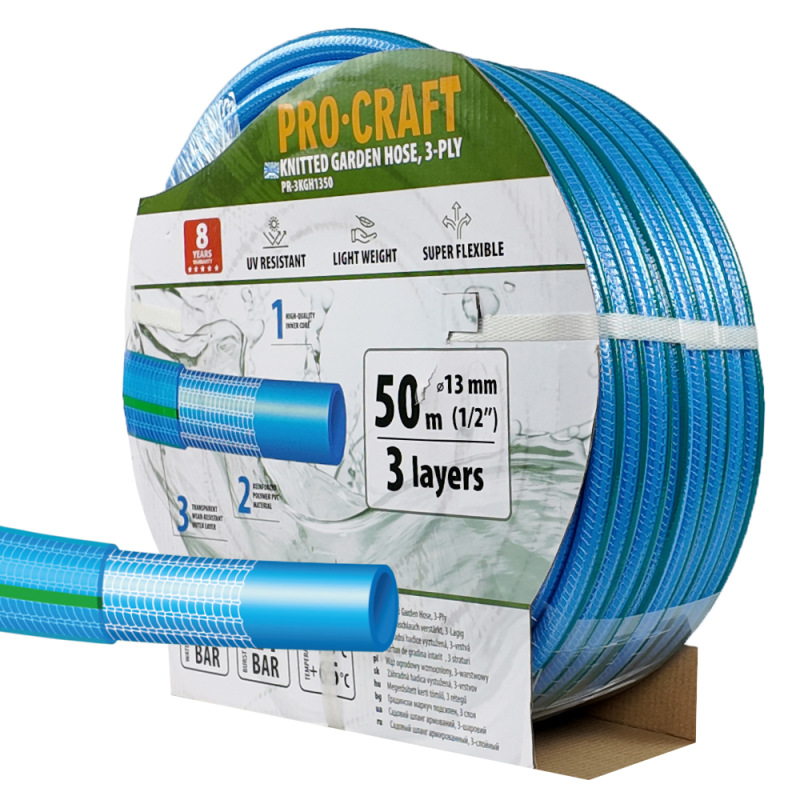 Záhradná hadica Procraft PR-3KGH1350 3-vrstvová, 1/2" 50 m