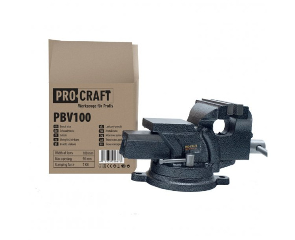 PROCRAFT Zverák s kovadlinou otočný 100mm PBV100 5