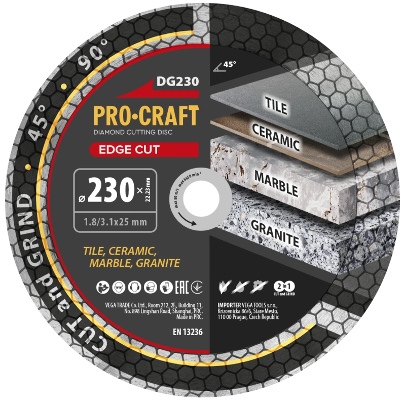 Diamantový kotúč Edge Cut Procraft DG230