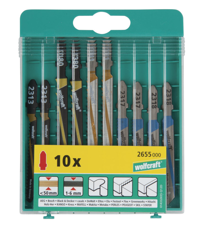 Wolfcraft Sada pílových listov do priamočiarej píly T-stopka wolfcraft 2655000