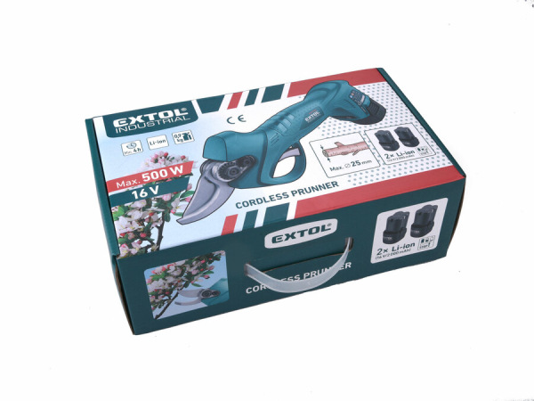 EXTOL INDUSTRIAL Aku Nožnice záhradnícke 16V SET 2x strihací nož 8791580 7