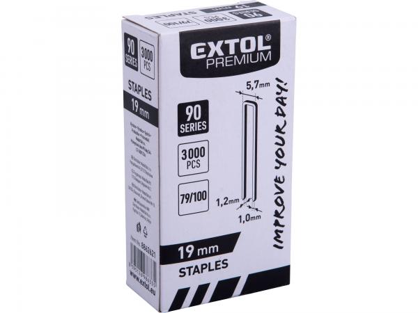 EXTOL PREMIUM Spony do klincovačky dĺžka 19mm, 3000ks 8862621