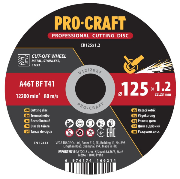 Rezací kotúč Procraft CD125x1,2