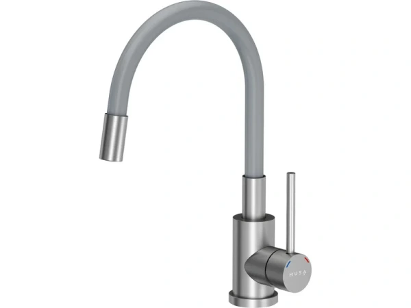 MUSA Batéria stojanková antikorová flexibilné rameno 500mm, šedá / matný chróm 831012