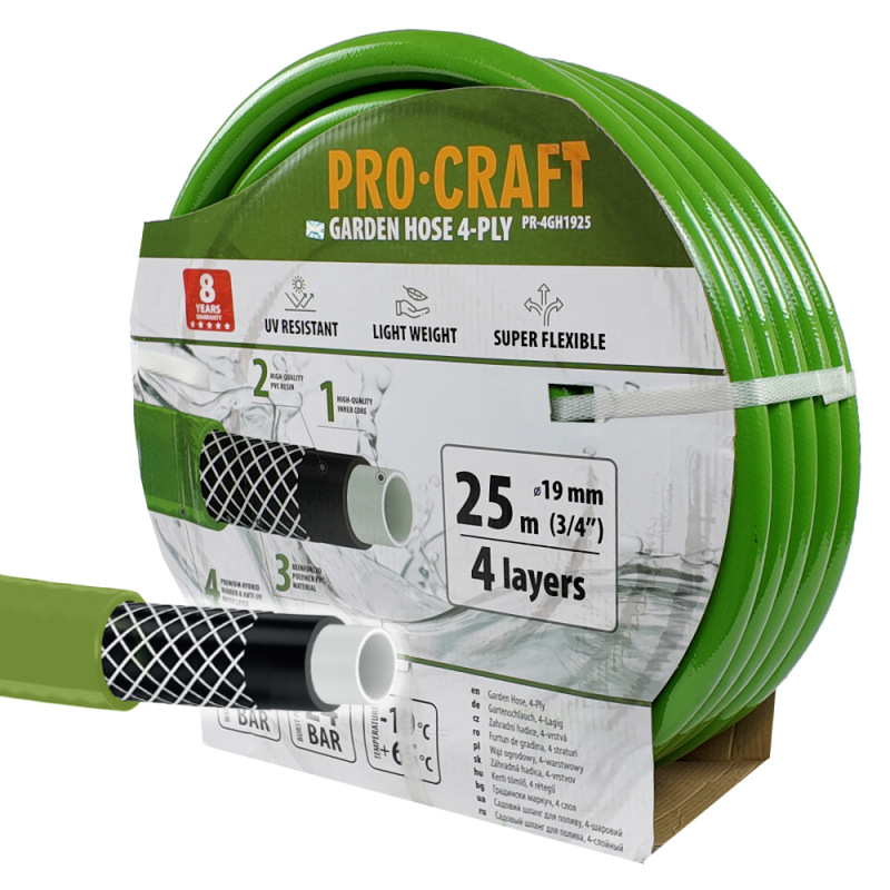 Záhradná hadica Procraft PR-4GH1925 4-vrstvová, 3/4" 25 m
