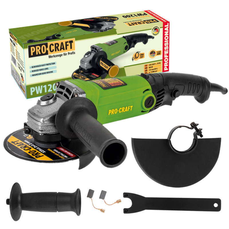 PROCRAFT Uhlová brúska 125mm 860W PW1200