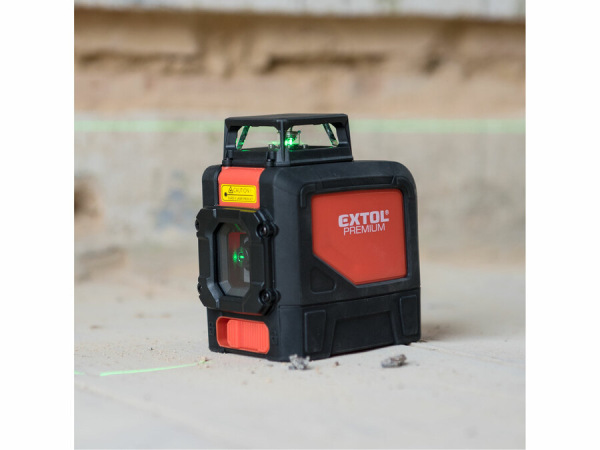EXTOL PREMIUM 8823307 Vodováha laserová samonivelačná, 1D1V(1H360+1V), zelený laser 4