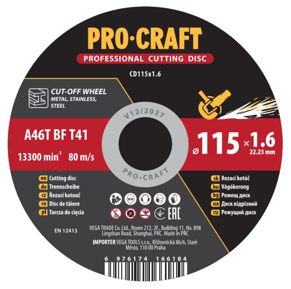 Rezný kotúč Procraft CD115x1,6