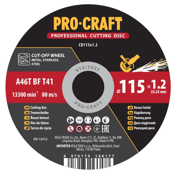 Rezný kotúč Procraft CD115x1,2
