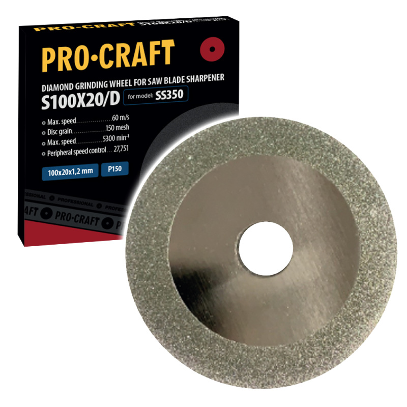 Brúsny kotúč pre pílové listy Procraft s100x20 / D / SS350