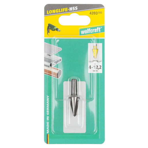 Wolfcraft Fréza HSS kužeľová dierovacia do kovu ø 4 – 12,2mm L – 21mm, wolfcraft 4393000 2