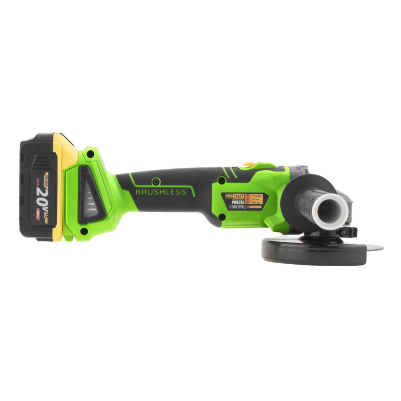 PROCRAFT Aku uhlová brúska 20V 125mmPWA216 8