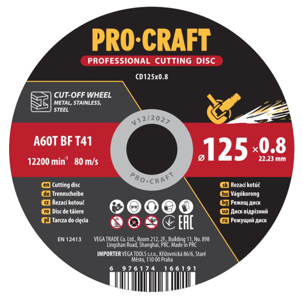 Rezný kotúč Procraft CD125x0,8