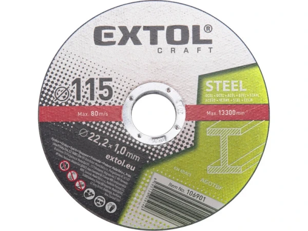 EXTOL CRAFT Kotúč rezný na kov 5ks, 115x1,0mm 106901