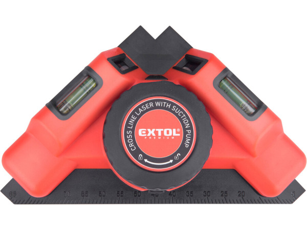 EXTOL PREMIUM 8823303 Uholník laserový s prísavkou, zelený laser, max. 9m, 3,7V Li-ion,USB 6