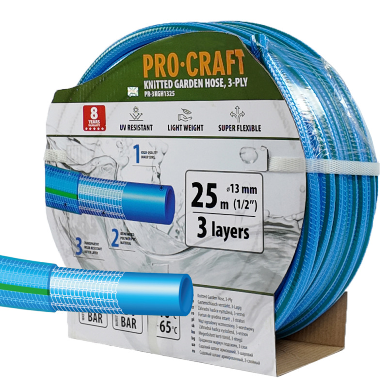 Záhradná hadica Procraft PR-3KGH1325 3-vrstvová, 1/2" 25 m