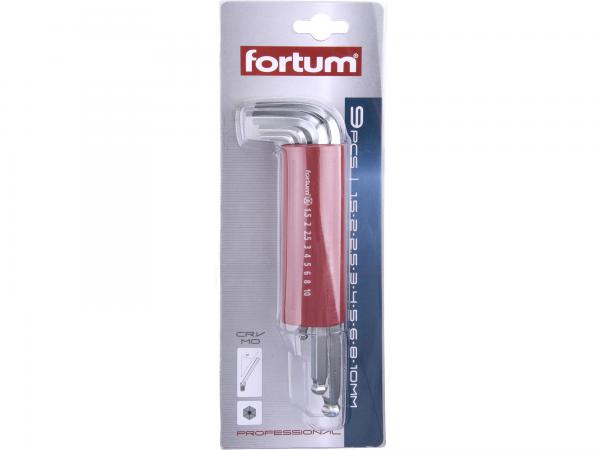 FORTUM Kľúče imbusové s guľôčkou 9-dielna sada 4710100