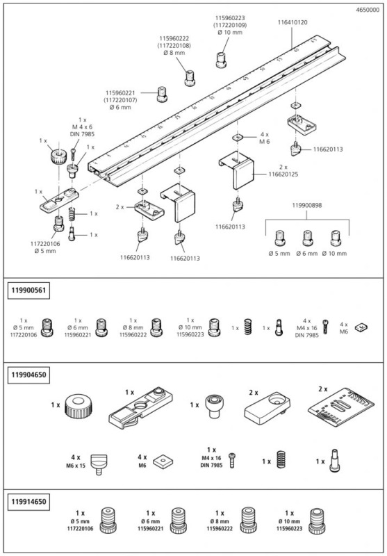 Wolfcraft Lišta kolíkovacia 60cm, wolfcraft 4650000 6