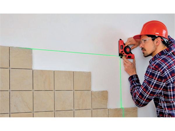 EXTOL PREMIUM 8823303 Uholník laserový s prísavkou, zelený laser, max. 9m, 3,7V Li-ion,USB 1