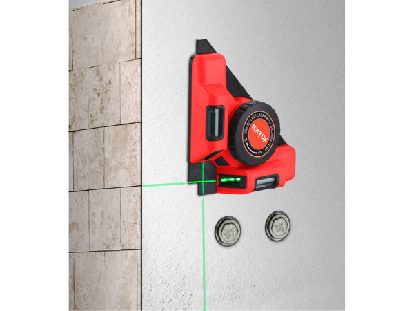 EXTOL PREMIUM 8823303 Uholník laserový s prísavkou, zelený laser, max. 9m, 3,7V Li-ion,USB 2