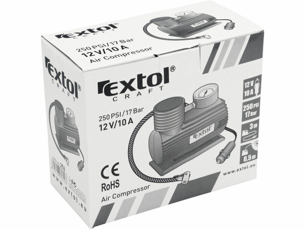 EXTOL CRAFT Mini Kompresor do auta s tlakomerom, 12V/10A 252 2