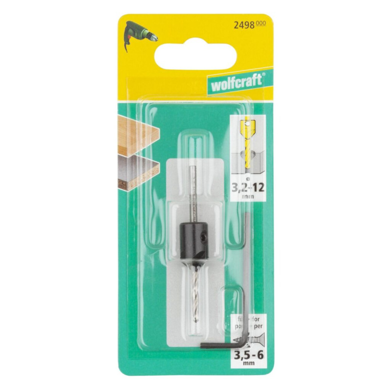 Wolfcraft Predvrták a záhlbník ø 4,5 mm pre zápustné skrutky ø 5 - 8mm, wolfcraft 2499000