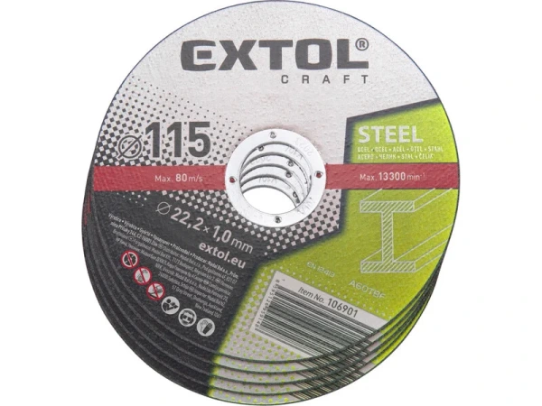 EXTOL CRAFT Kotúč rezný na kov 5ks, 115x1,0mm 106901 1