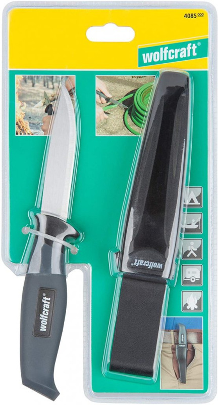 Wolfcraft Nôž s hladkou čepeľou a púzdrom, čepeľ 95mm, wolfcraft 4085000 4