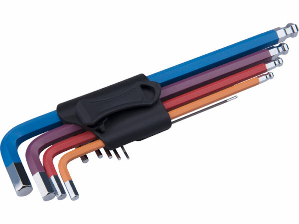 EXTOL PREMIUM 8819316 Kľúče imbusové farebné predĺžené, 9ks, 1,5-10mm, S2 1