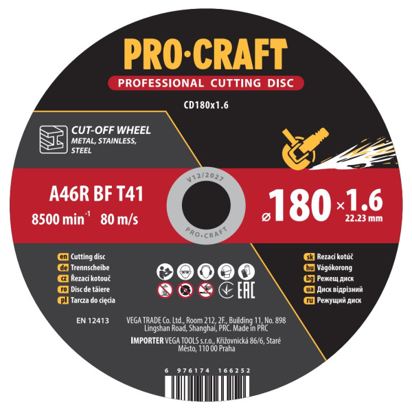 Rezný kotúč Procraft CD180x1,6
