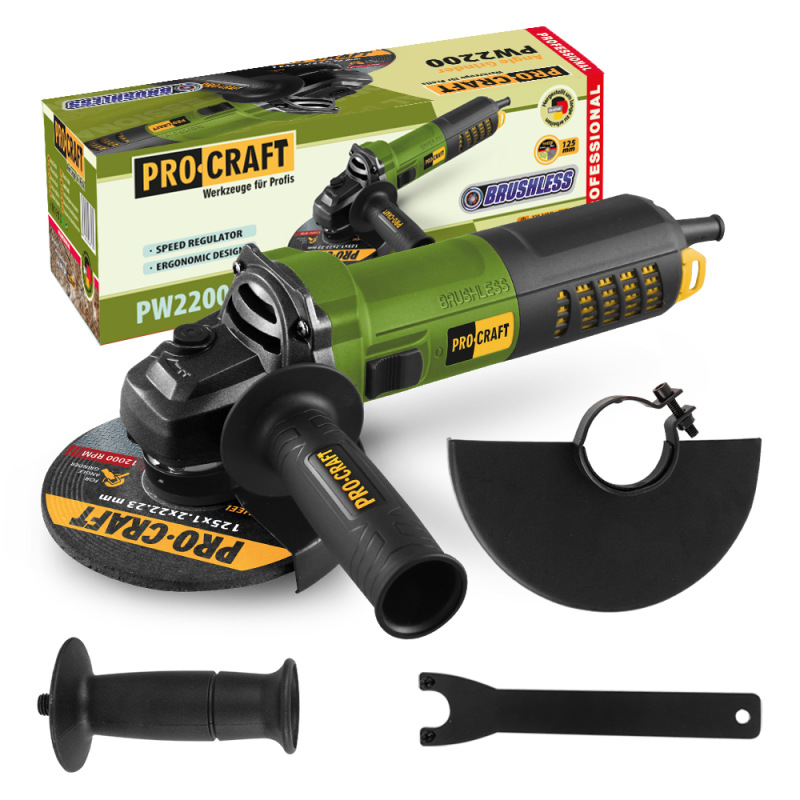 PROCRAFT Uhlová brúska 125mm 1100W PW2200