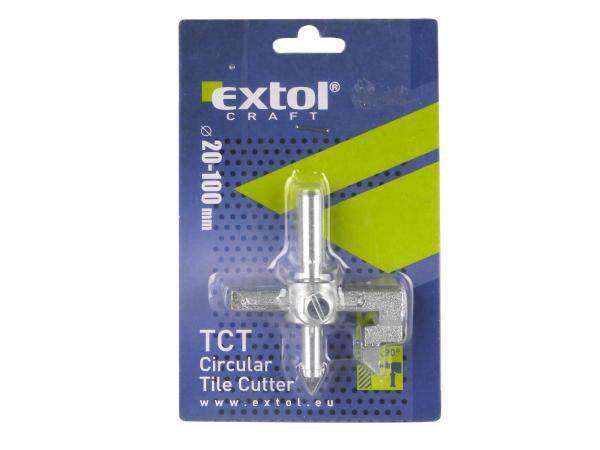 EXTOL CRAFT Vyrezávač otvorov do obkladov s SK plátkami, pr.20-90mm 103900